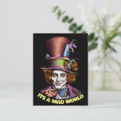 Mad Hatter man Het Een Mad World Fantasy Kunst Briefkaart (Staand voorkant)