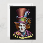 Mad Hatter man Het Een Mad World Fantasy Kunst Briefkaart (Voorkant / Achterkant)