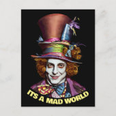 Mad Hatter man Het Een Mad World Fantasy Kunst Briefkaart (Voorkant)