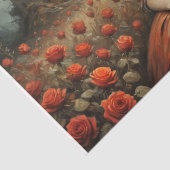 Mad Hatter Meisje in Roos Tuin Decoupage Tissuepapier (Detail)