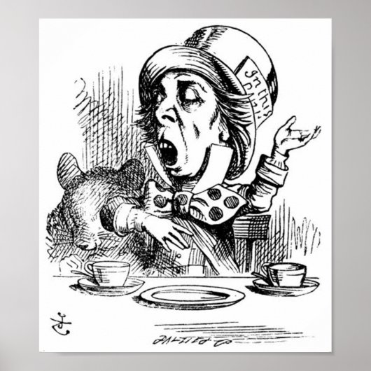 Mad Hatter met Dormouse Poster (Voorkant)