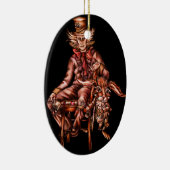 Mad Hatter met Maart Hare Tekening Keramisch Ornament (Rechts)