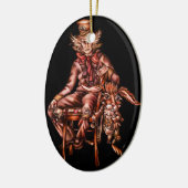 Mad Hatter met Maart Hare Tekening Keramisch Ornament (Links)