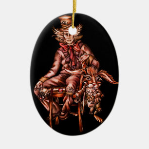 Mad Hatter met Maart Hare Tekening Keramisch Ornament