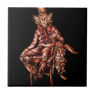 Mad Hatter met Maart Hare Tekening Tegeltje