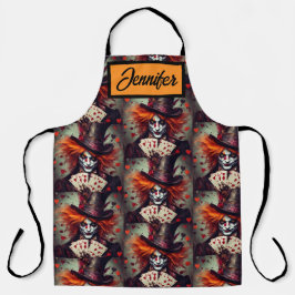 Mad Hatter met speelkaarten Schort