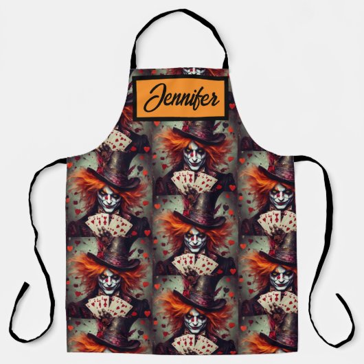 Mad Hatter met speelkaarten Schort (Voorkant)