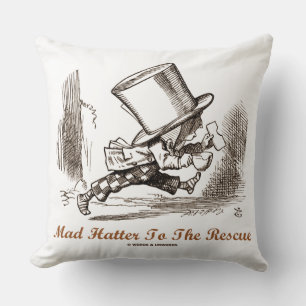 Mad Hatter naar de redding Wonderland-bestemming Kussen