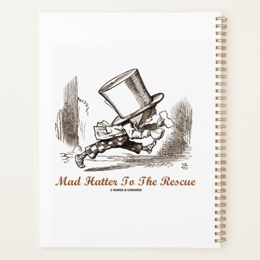 Mad Hatter naar de redding Wonderland-bestemming Planner (Achterkant)