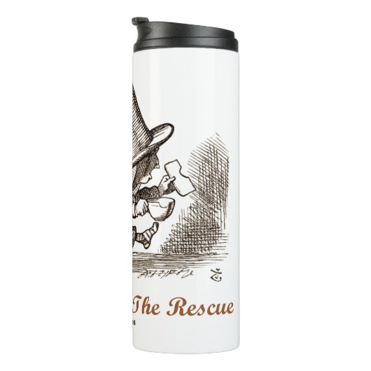 Mad Hatter naar de redding Wonderland-bestemming Thermosbeker (Geroteerd rechts)