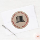 Mad Hatter Party Pet Quote Ronde Sticker (Envelop)