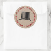 Mad Hatter Party Pet Quote Ronde Sticker (Tas)