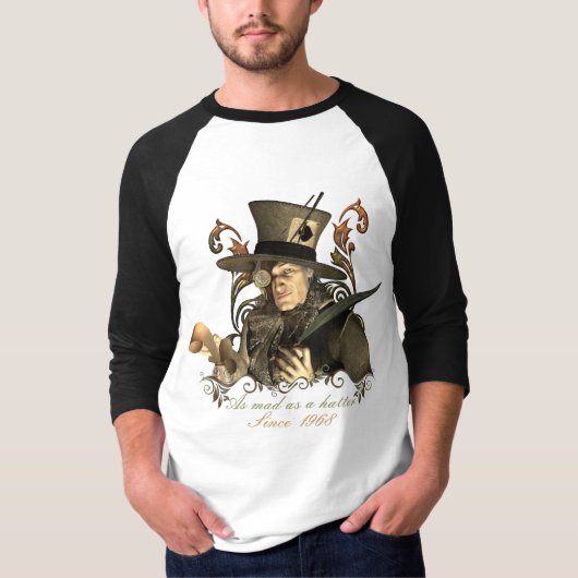 Mad Hatter (pas de datum aan!) T-shirt (Voorkant)
