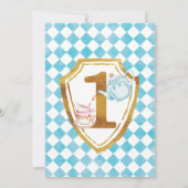 Mad Hatter Pet Alice in Onederland 1ste verjaardag Kaart (Achterkant)