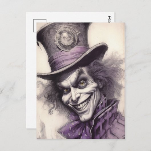 Mad Hatter, Schetskunst Briefkaart (Voorkant / Achterkant)