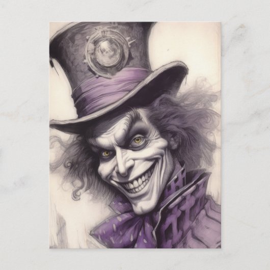 Mad Hatter, Schetskunst Briefkaart (Voorkant)