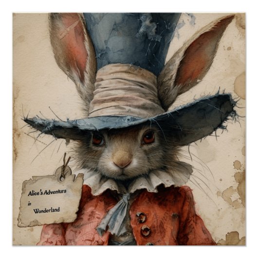 Mad Hatter: Schilderachtige Wonderland eigenaardig Perfect Poster (Voorkant)