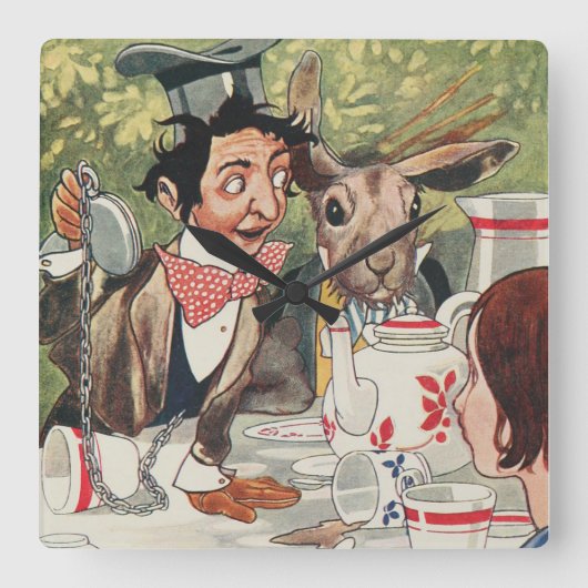 Mad Hatter  schilderen wandklok (Voorkant)