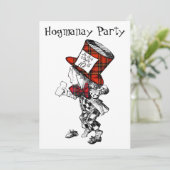 Mad Hatter Scottish Hogmanay Party - Uitnodigingsk Kaart (Staand voorkant)