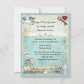 Mad Hatter Sip & See Baby shower Kaart (Achterkant)