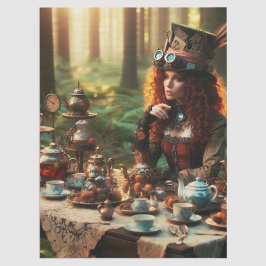 Mad Hatter Steampunk  Victoriaans Lady Tissuepapier