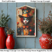 Mad Hatter Style Circus Character DW4A Decoupage Tissuepapier