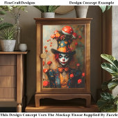 Mad Hatter Style Circus Character DW4A Decoupage Tissuepapier