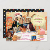 Mad Hatter Tea Alice in Wonderland Verjaardagsfees Kaart (Voorkant / Achterkant)