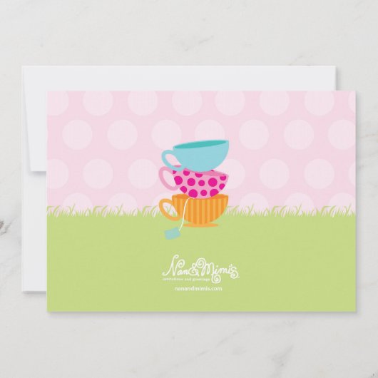 Mad Hatter Tea Birthday Party Kaart (Achterkant)