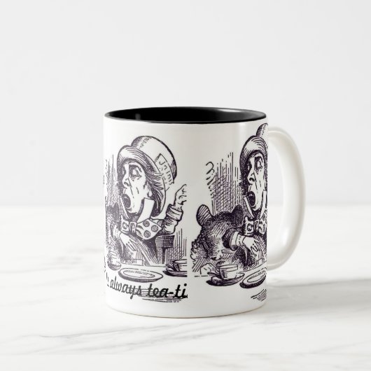 Mad Hatter Tea Cup Tweekleurige Koffiemok (Voorkant rechts)