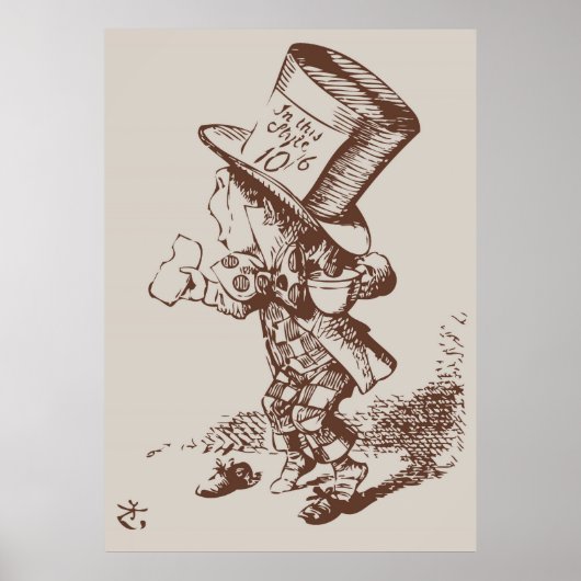 Mad Hatter Tea gekleurd Poster (Voorkant)