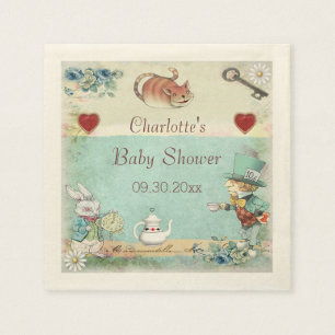 Mad Hatter Tea Party Baby shower gepersonaliseerd Servet