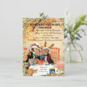 Mad Hatter Tea Party Baby shower Kaart (Staand voorkant)