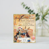 Mad Hatter Tea Party Baby shower Kaart (Staand voorkant)