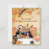Mad Hatter Tea Party Baby shower Kaart (Achterkant)