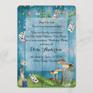 Mad Hatter Tea Party Birthday Party Invitation Kaart