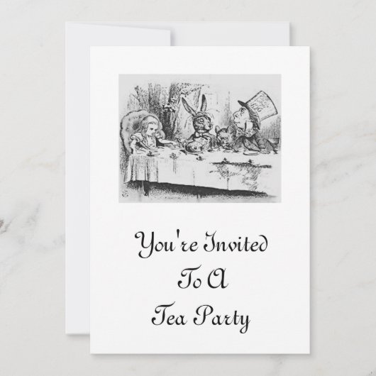 Mad Hatter Tea Party Invitation Kaart (Voorkant)