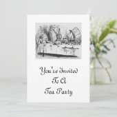 Mad Hatter Tea Party Invitation Kaart (Staand voorkant)