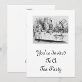 Mad Hatter Tea Party Invitation Kaart (Voorkant / Achterkant)