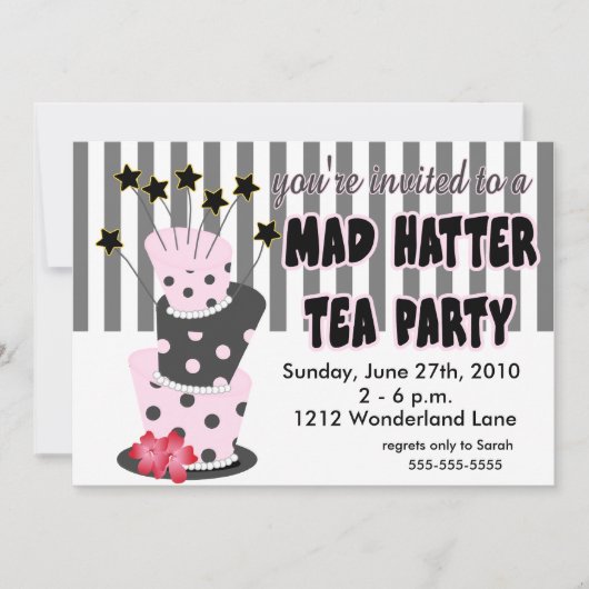 Mad Hatter Tea Party Kaart (Voorkant)