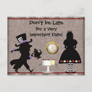 Mad Hatter Tea Party Save the Date Baby shower Aankondigingskaart