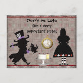Mad Hatter Tea Party Save the Date Baby shower Aankondigingskaart (Voorkant)