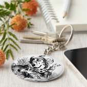 Mad Hatter Tenniel-illustratie Sleutelhanger (Zijkant)