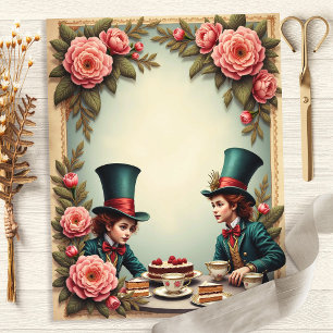 Mad Hatter Theepartij Rozen Scrapbook Papier