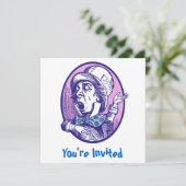 Mad Hatter uitnodiging (Staand voorkant)