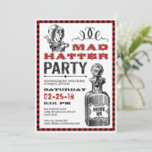 Mad Hatter Unjarig Party Kaart (Staand voorkant)