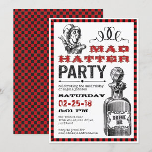 Mad Hatter Unjarig Party Kaart