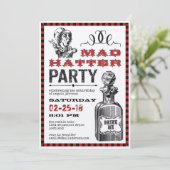 Mad Hatter Unjarig Party Kaart (Staand voorkant)