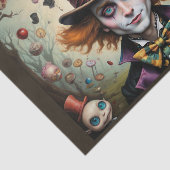 Mad Hatter van Alice in Wonderland cartoon stijl Tissuepapier (Detail)