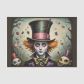 Mad Hatter van Alice in Wonderland cartoon stijl Tissuepapier (Voorkant)
